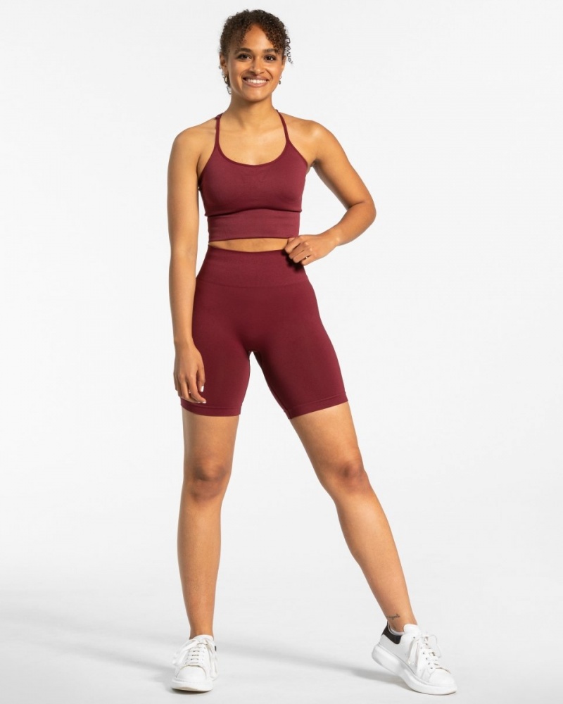 Women's Teveo Classy Shorts Burgundy | USA-3182DONUS