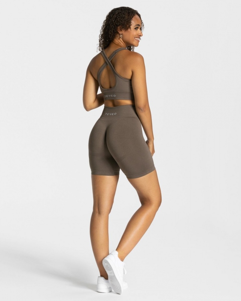 Women's Teveo Classy Shorts Grey Brown | USA-1207FIHPK