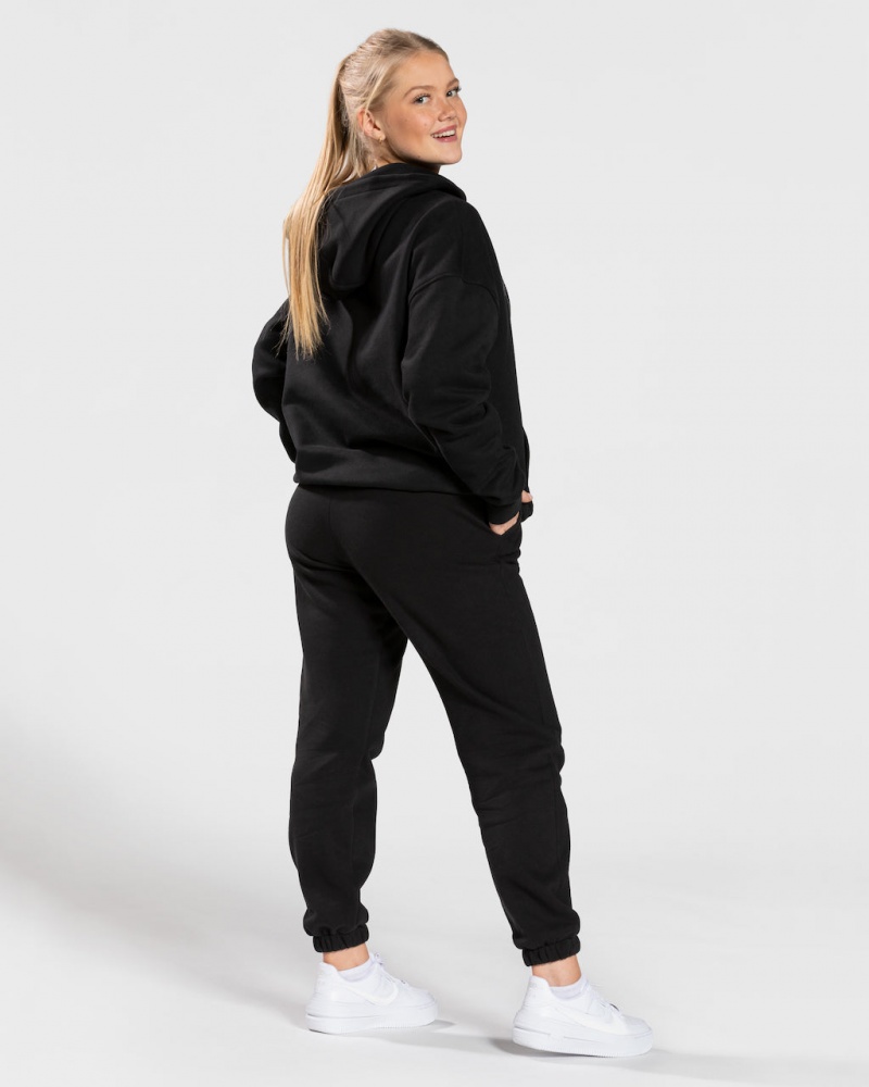 Women's Teveo College Oversized Hoodie Black | USA-0432VSNPW