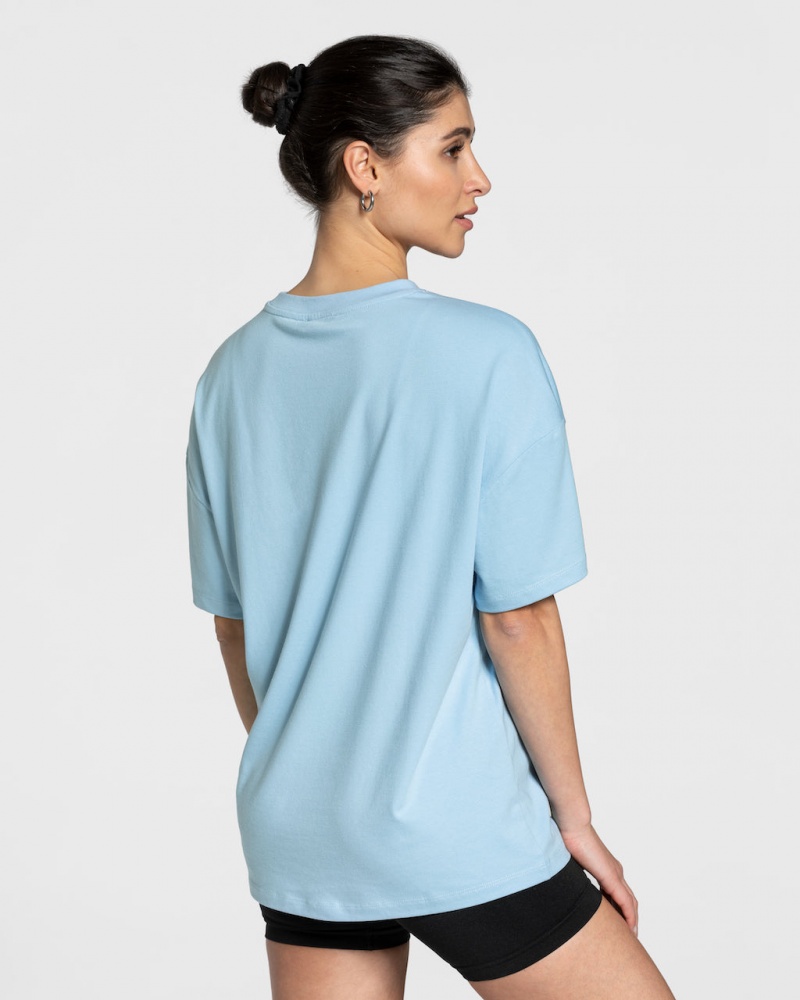 Women's Teveo College Oversized T-Shirt Light Blue | USA-9463AJHIT