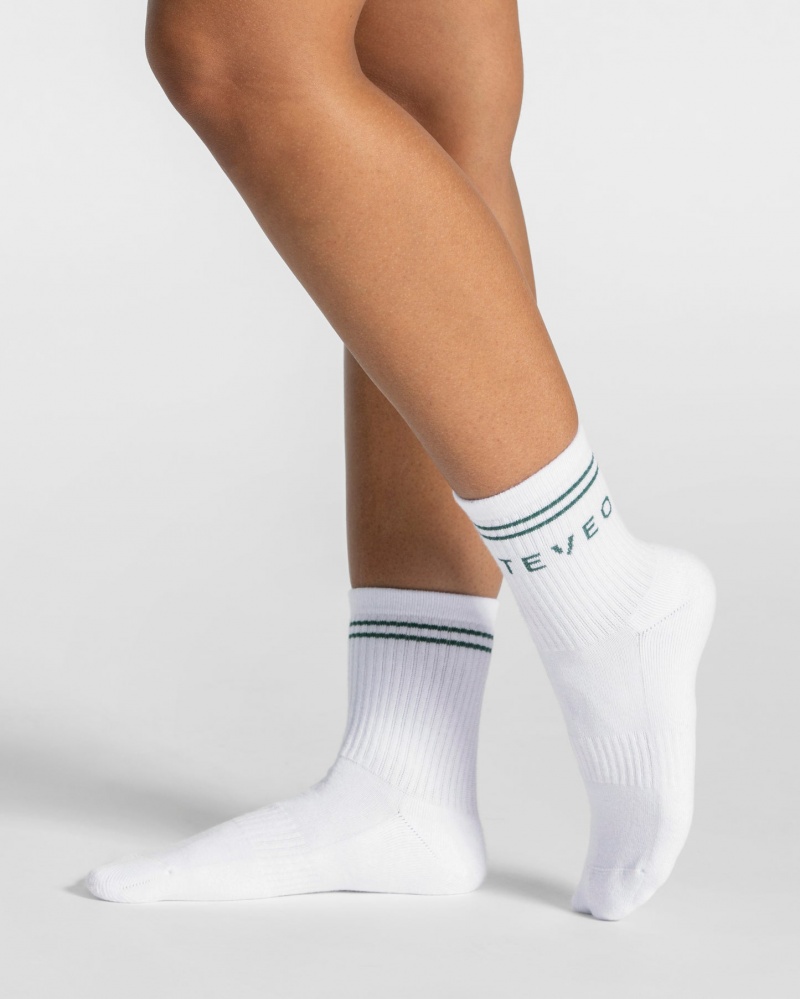 Women\'s Teveo Crew (2pcs) Socks White | USA-1247CFTOP