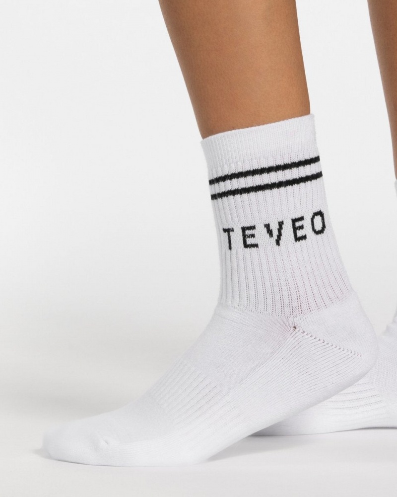 Women's Teveo Crew (2pcs) Socks White | USA-2837NWJGC