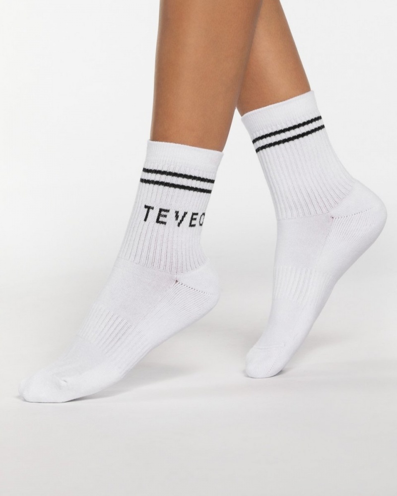 Women\'s Teveo Crew (2pcs) Socks White | USA-2837NWJGC