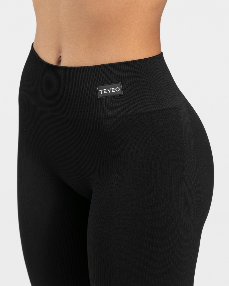 Women's Teveo Elegant Scrunch Leggings Black | USA-1689QIGZU