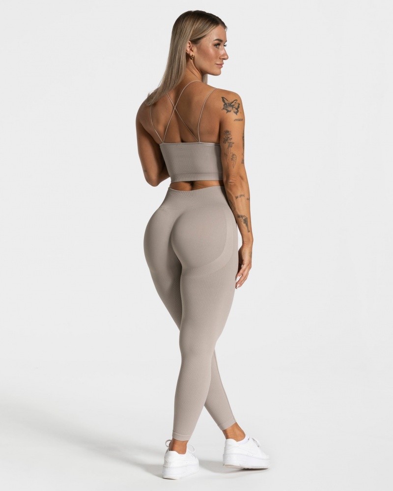 Women's Teveo Elegant Scrunch Leggings Grey | USA-6521ZBGKU