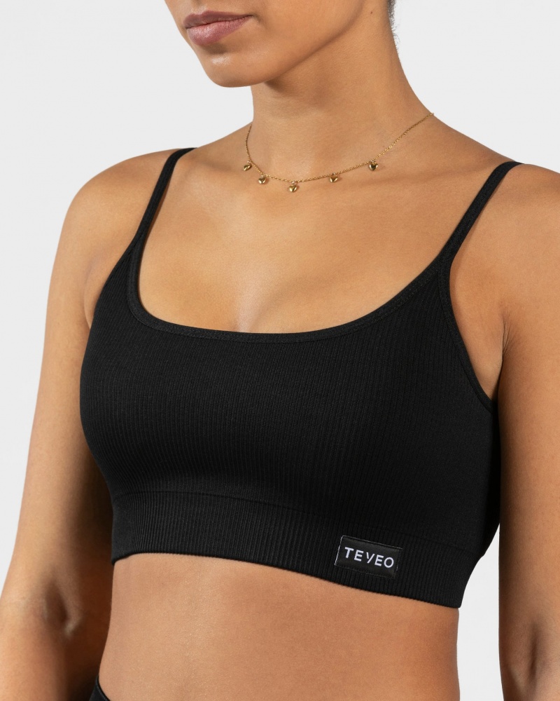 Women's Teveo Elegant Sports Bra Black | USA-2431BZOCF