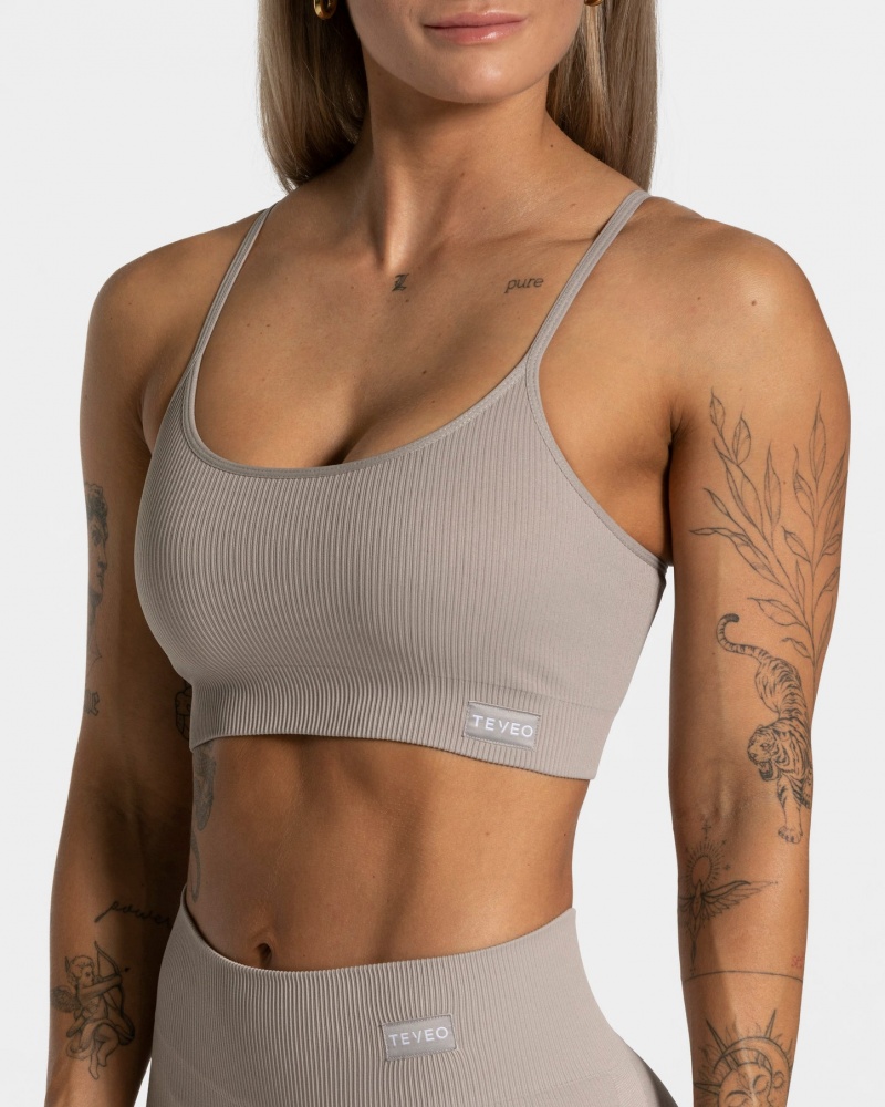 Women's Teveo Elegant Sports Bra Grey | USA-7106SVGBU