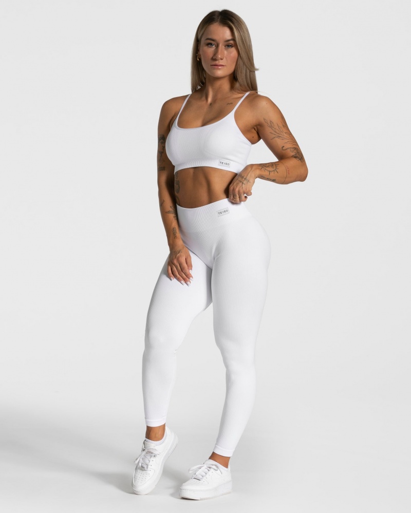 Women's Teveo Elegant Sports Bra White | USA-1632GHLXB