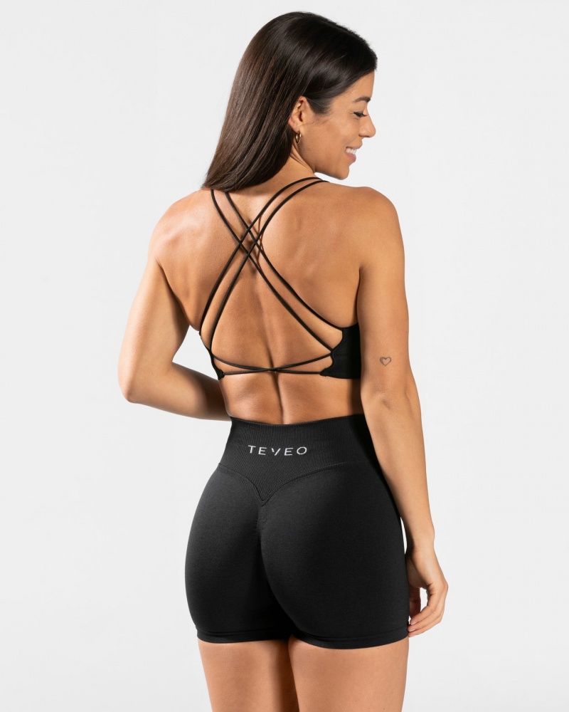 Women's Teveo Everyday Backless Tops Black | USA-4830QYUXS