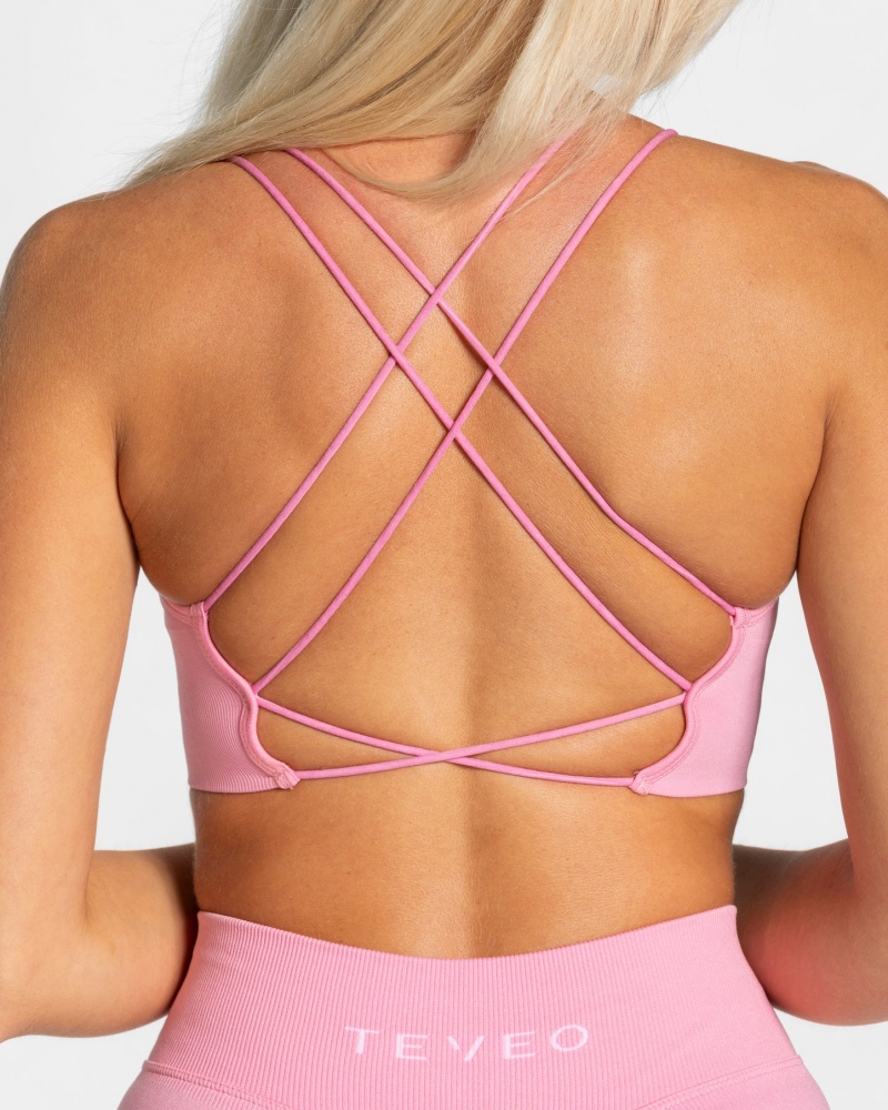 Women's Teveo Everyday Backless Tops Pink | USA-6503OYVBL