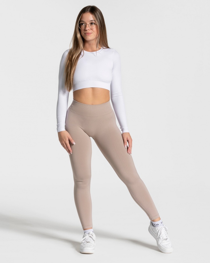 Women's Teveo Everyday Cut Out Long Sleeve White | USA-6742DFPNX