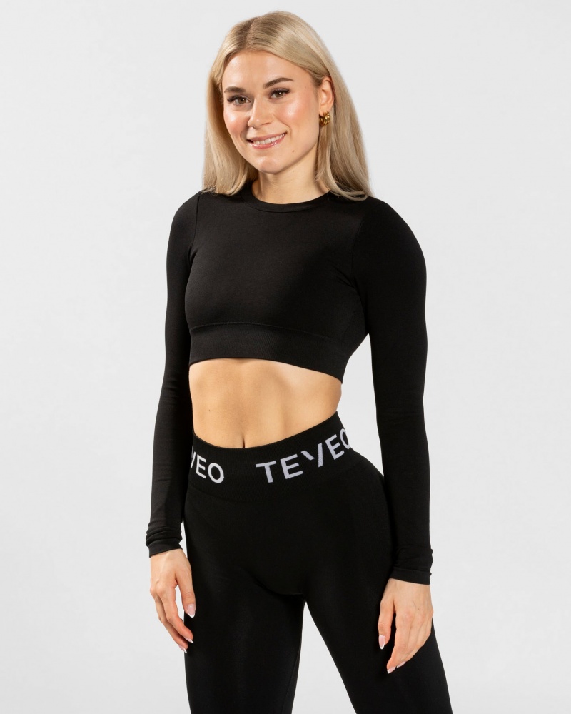 Women's Teveo Everyday Cut Out Long Sleeve Black | USA-2869SQMIR