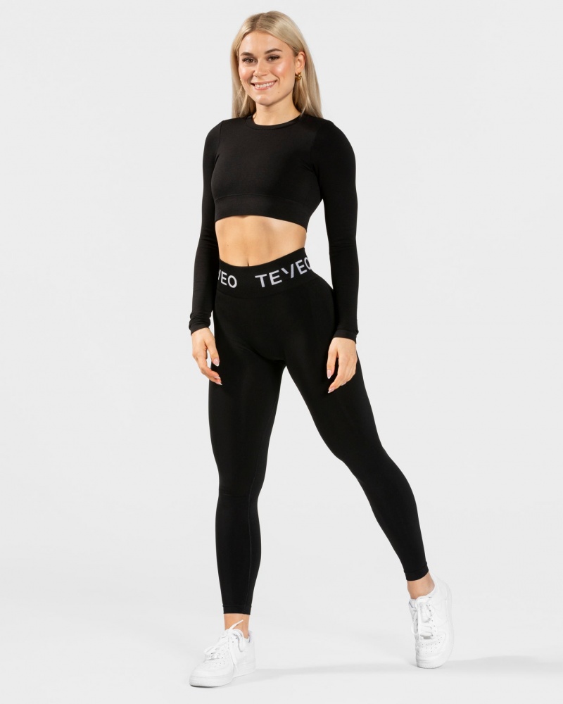 Women's Teveo Everyday Cut Out Long Sleeve Black | USA-2869SQMIR