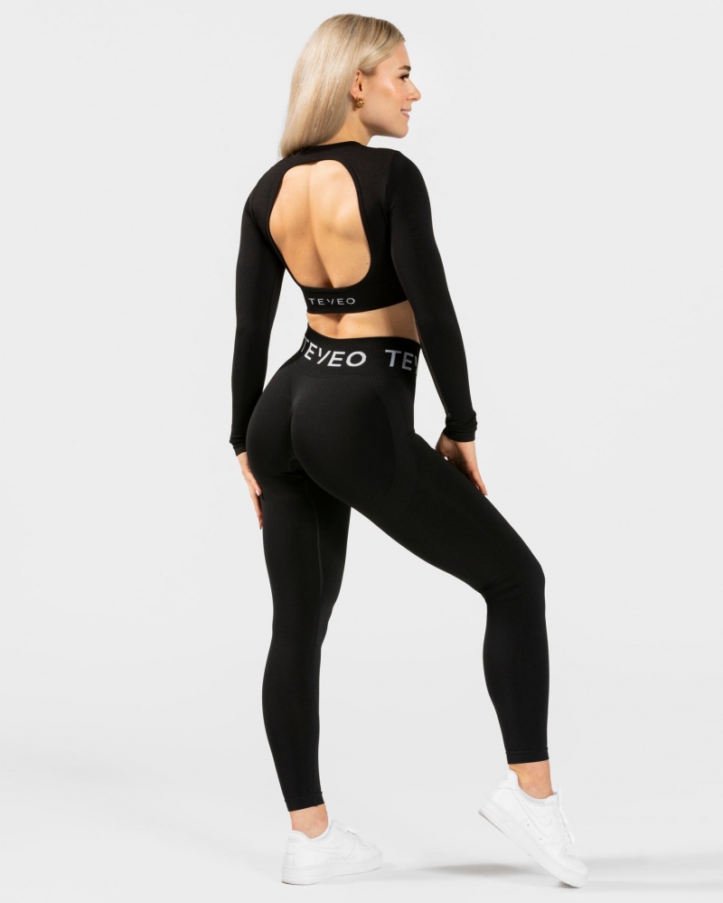 Women's Teveo Everyday Cut Out Long Sleeve Black | USA-2869SQMIR