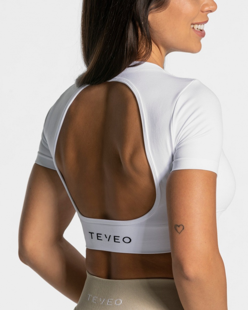 Women's Teveo Everyday Cut Out T-Shirt White | USA-7206XAZHY