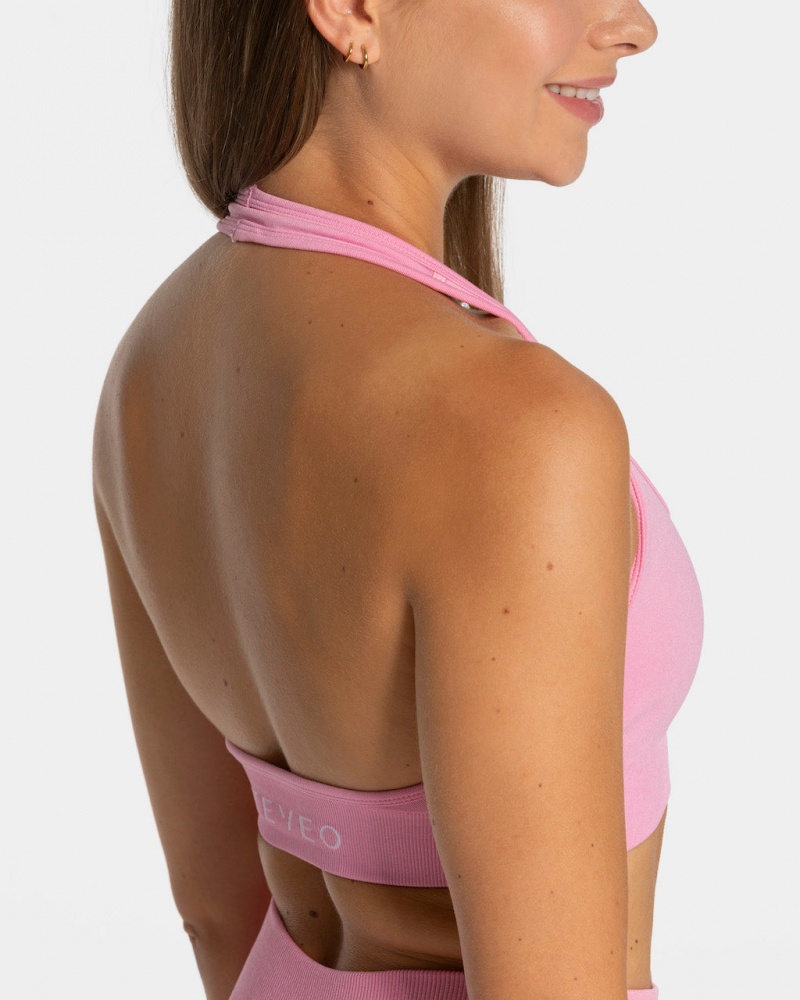 Women's Teveo Everyday Neckholder Sports Bra Pink | USA-1794RHUPS