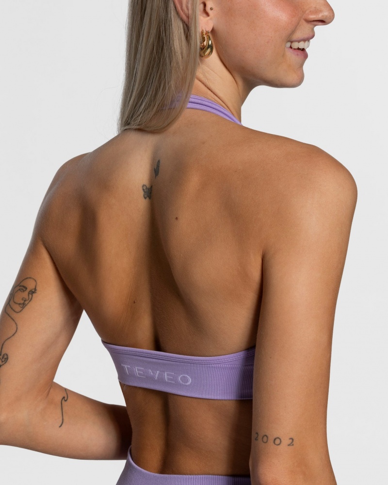 Women's Teveo Everyday Neckholder Sports Bra Light Purple | USA-6240PQUDO