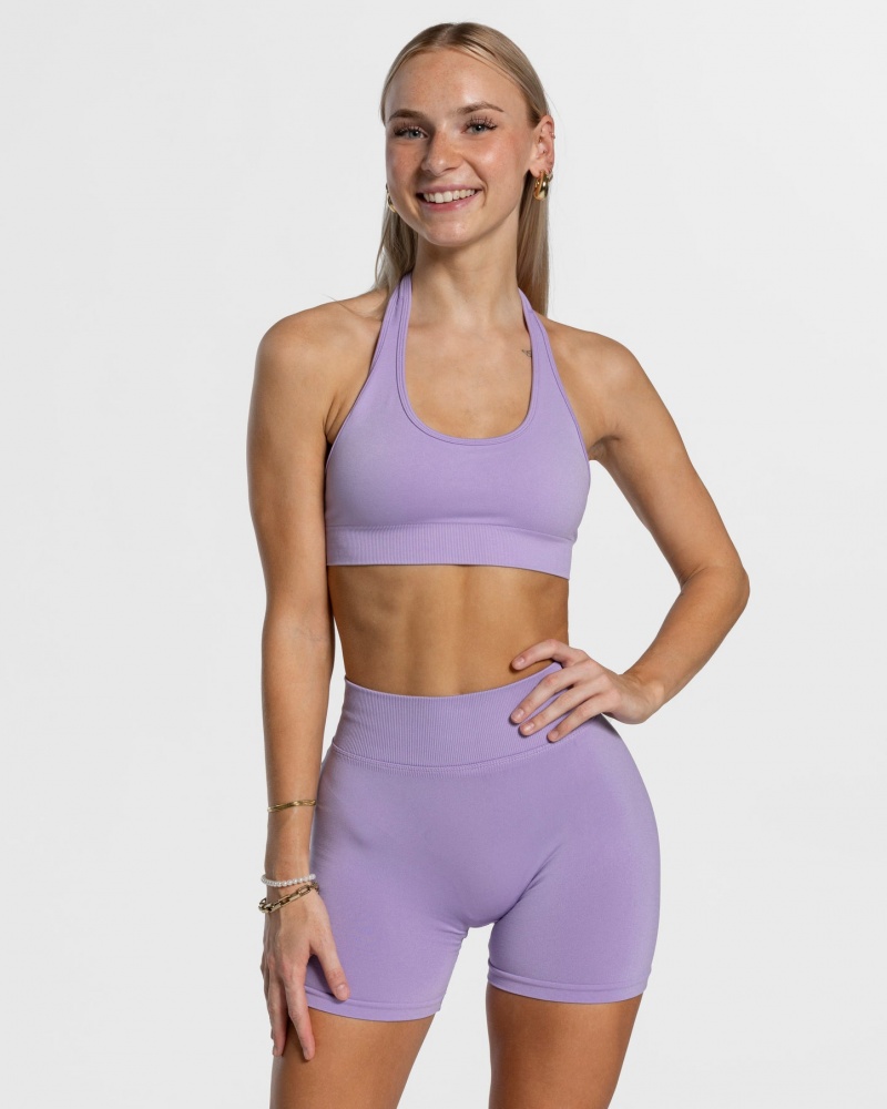 Women\'s Teveo Everyday Neckholder Sports Bra Light Purple | USA-6240PQUDO