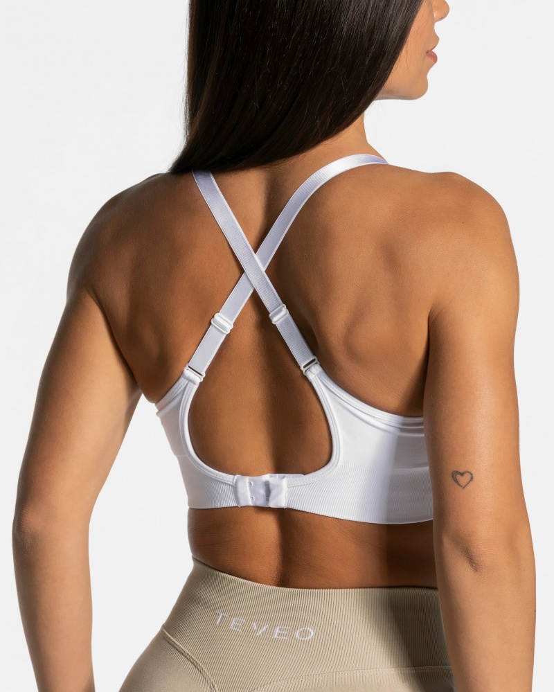 Women's Teveo Everyday Support Sports Bra White | USA-2895NIYUS