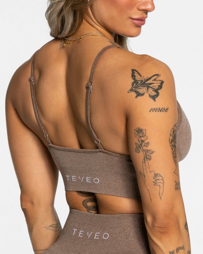 Women's Teveo Evolution V2 Sports Bra Coffee | USA-2976TLPRY