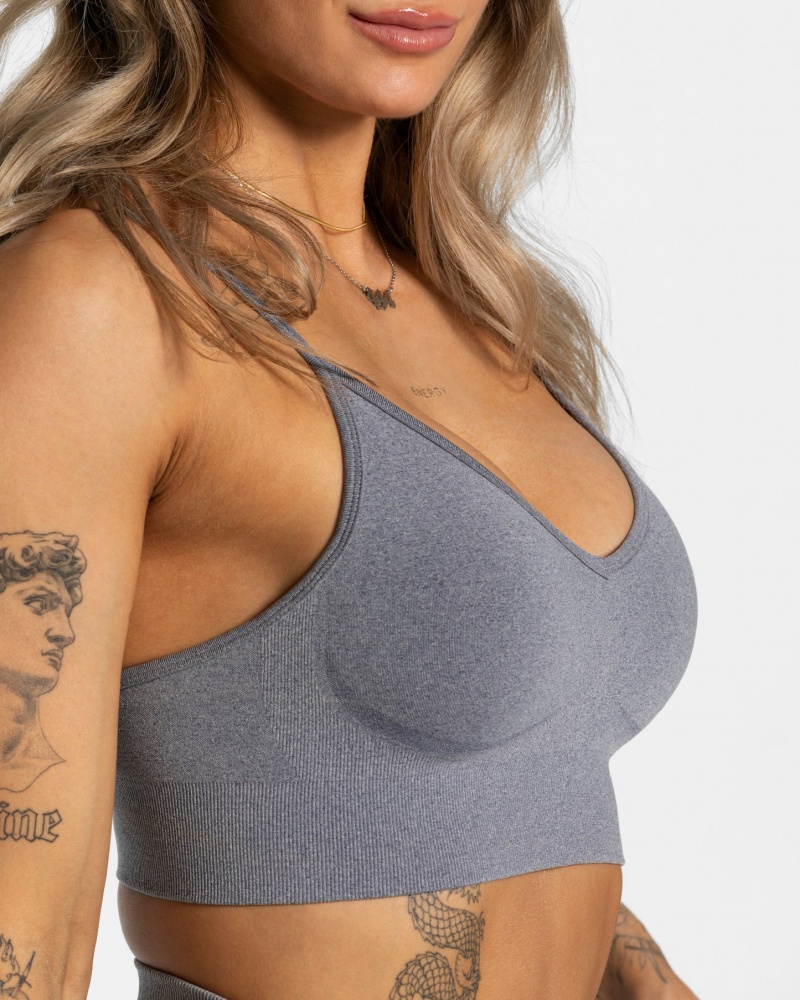 Women's Teveo Evolution V2 Sports Bra Grey | USA-6170MXJUW