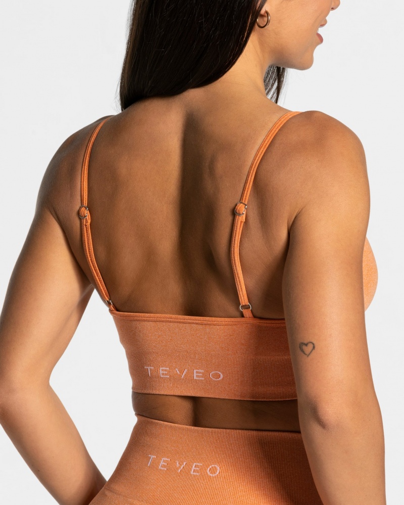 Women's Teveo Evolution V2 Sports Bra Orange | USA-4576WHKGQ