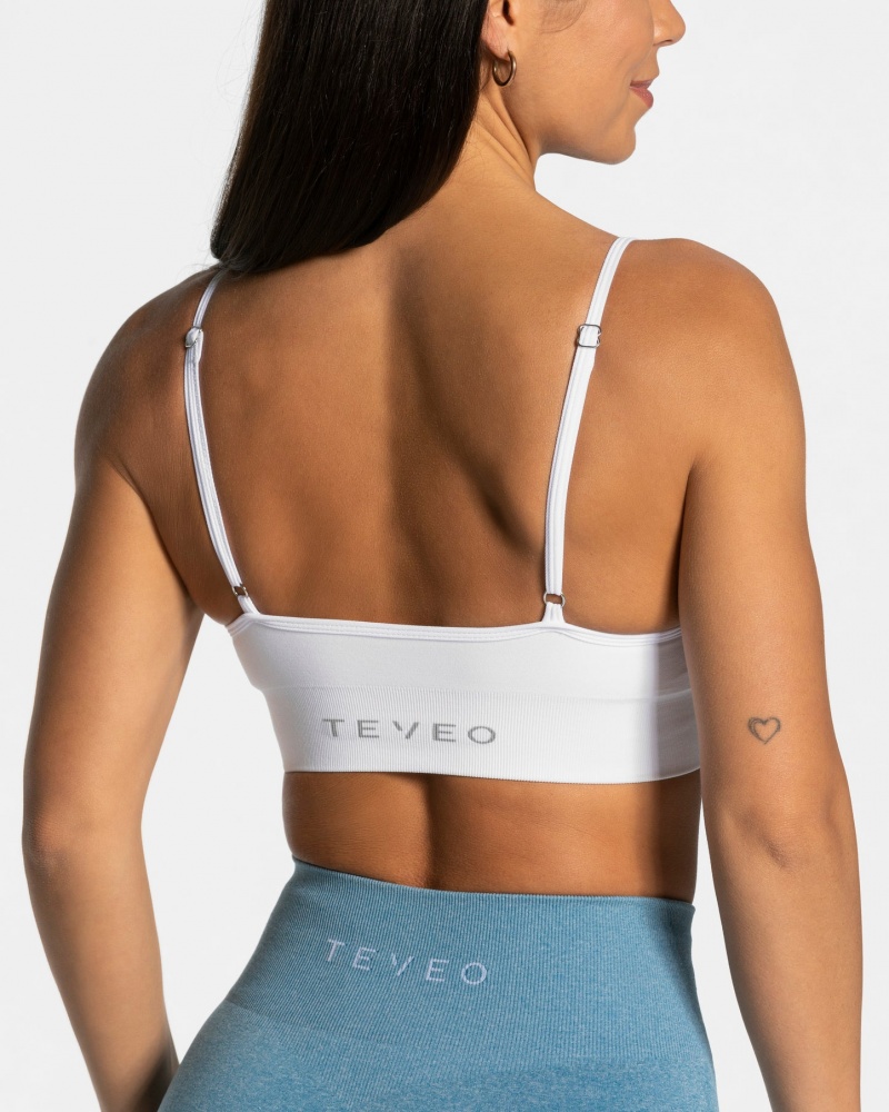 Women's Teveo Evolution V2 Sports Bra White | USA-6182JXBQL