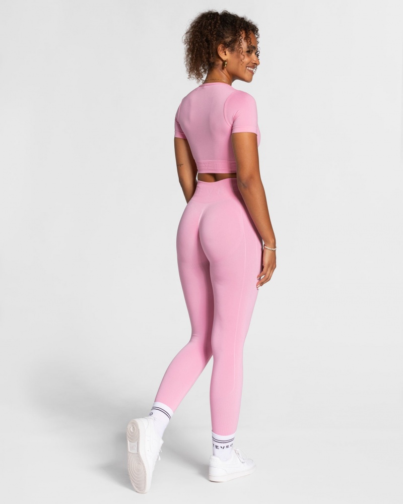 Women's Teveo Focus Crop Tops Pink | USA-6014AWQGS