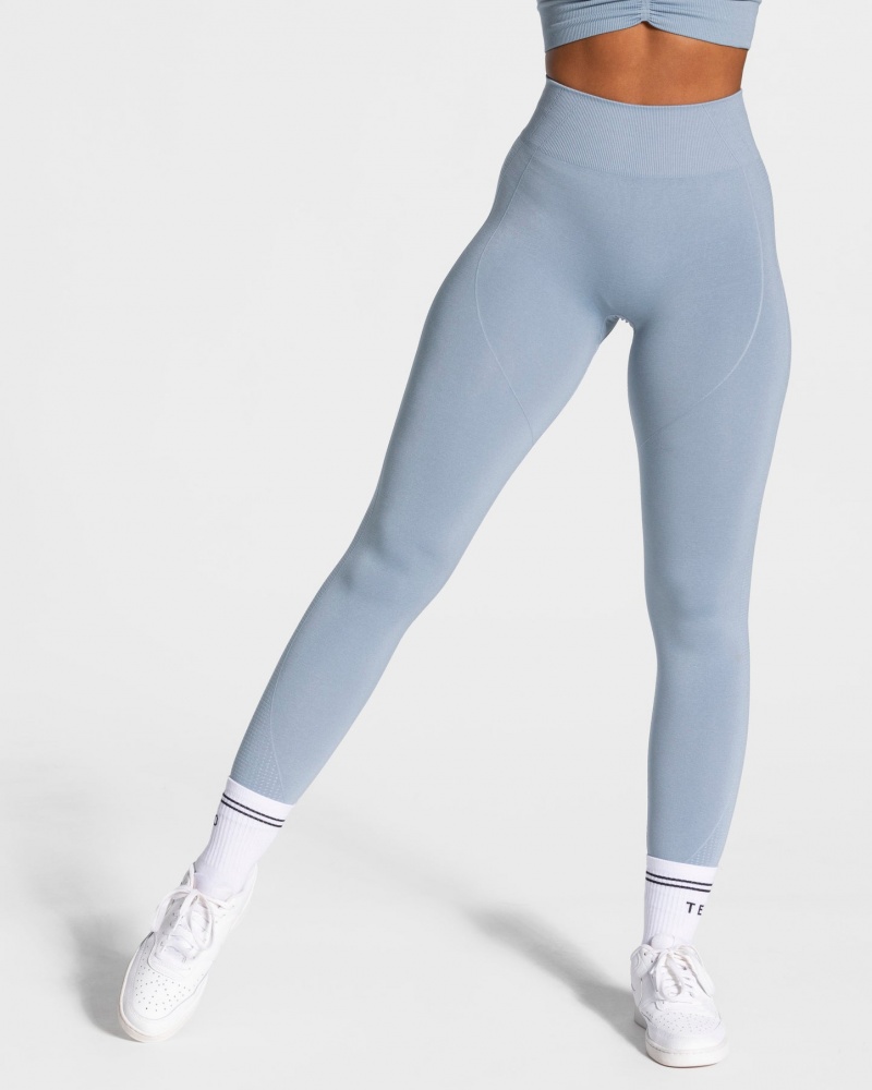 Women\'s Teveo Focus Scrunch Leggings Grey Blue | USA-7192ETGAY