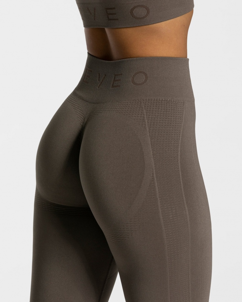 Women's Teveo Focus Scrunch Leggings Grey Brown | USA-1627CBXAL