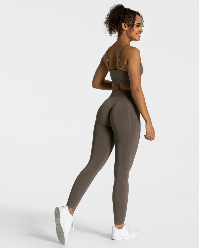 Women's Teveo Focus Scrunch Leggings Grey Brown | USA-1627CBXAL