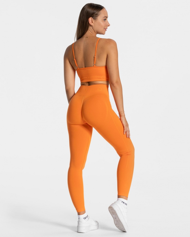 Women's Teveo Focus Scrunch Leggings Orange | USA-7346PESGQ