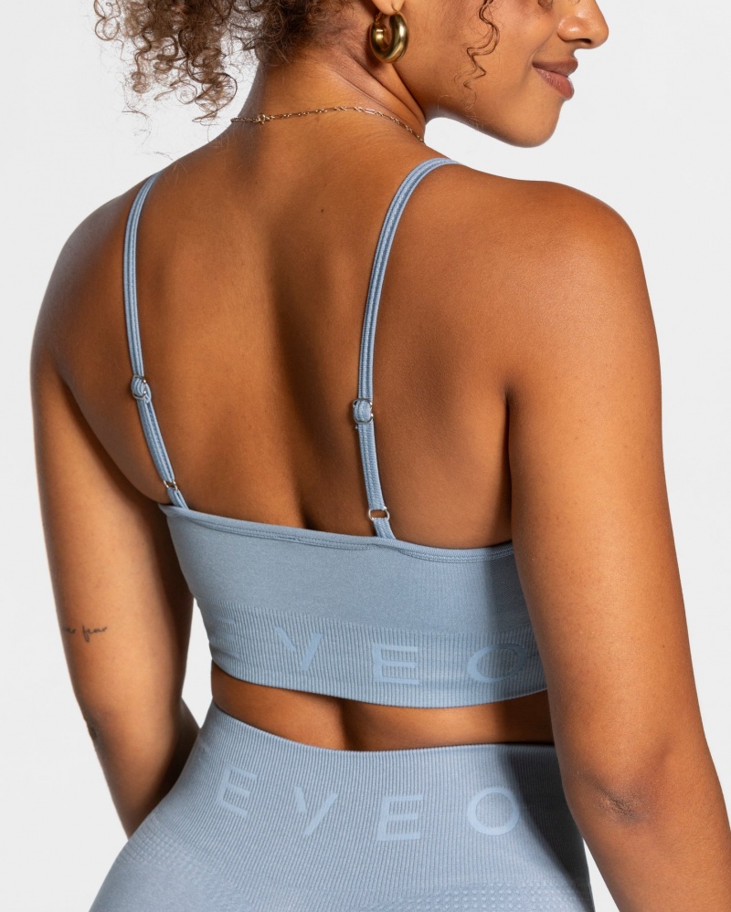 Women's Teveo Focus Sports Bra Grey Blue | USA-0465OWTZJ