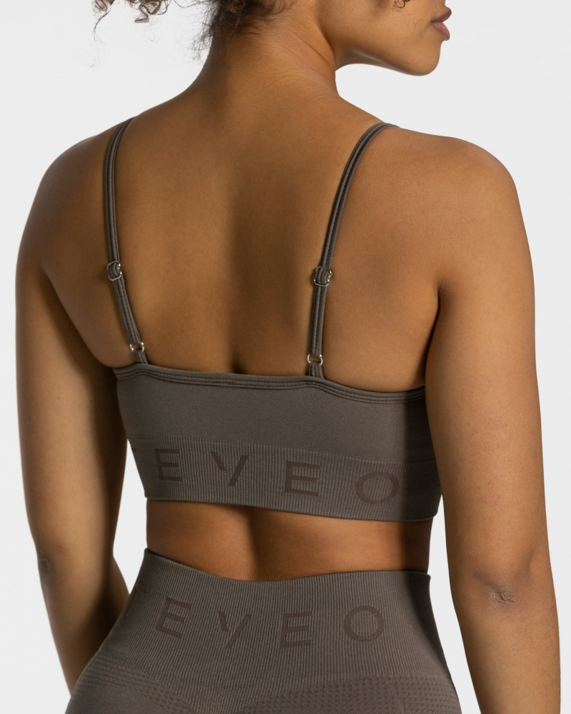 Women's Teveo Focus Sports Bra Grey Brown | USA-2574WLTCK