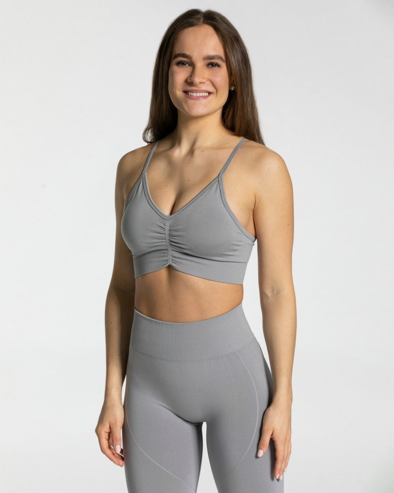 Women\'s Teveo Focus Sports Bra Grey | USA-7386TJGQO