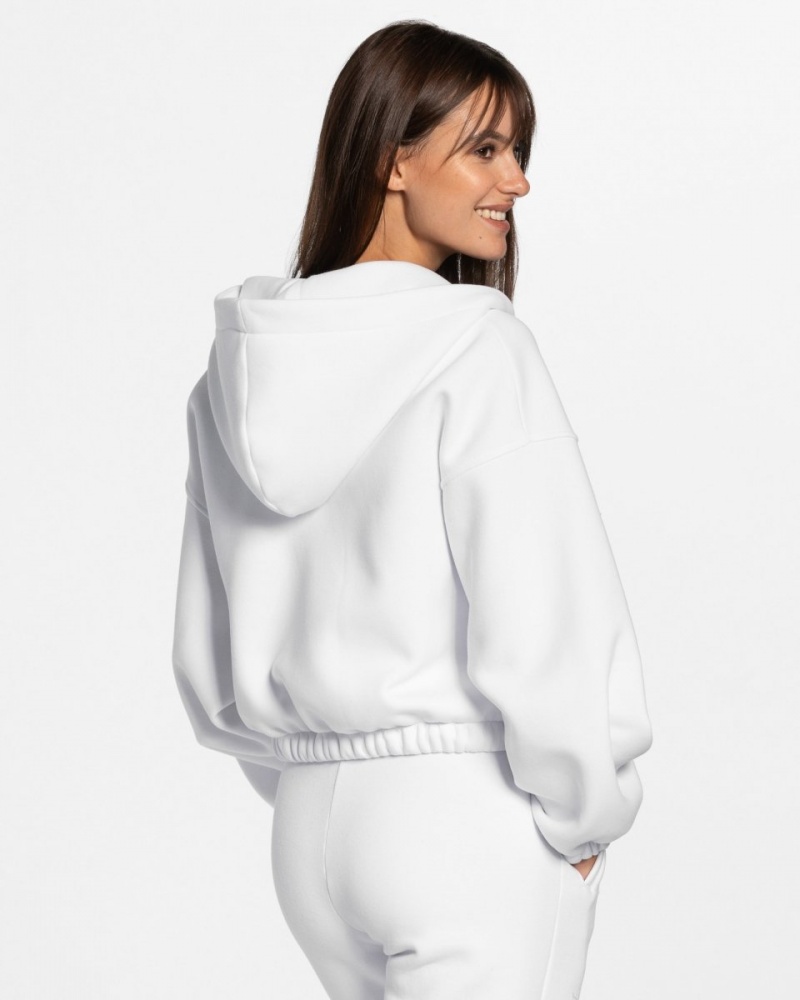 Women's Teveo Iconic Oversized Hoodie White | USA-6972JDUHI