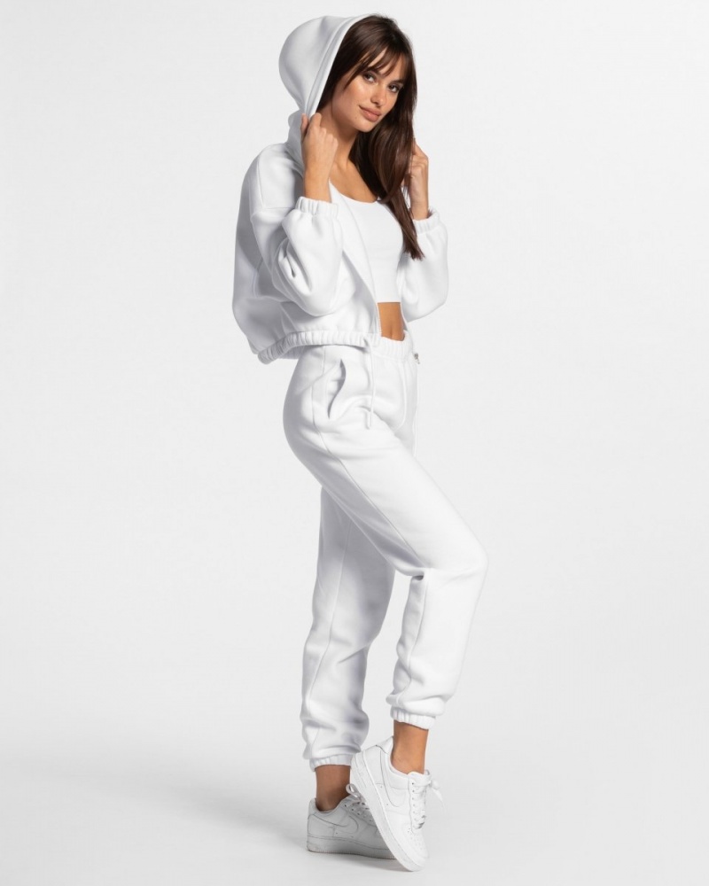 Women's Teveo Iconic Oversized Hoodie White | USA-6972JDUHI