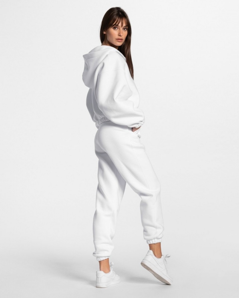 Women's Teveo Iconic Oversized Hoodie White | USA-6972JDUHI