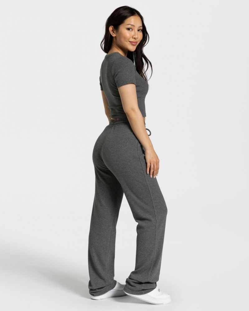 Women's Teveo Lounge Pants Leggings Dark Grey | USA-1760SHQBK