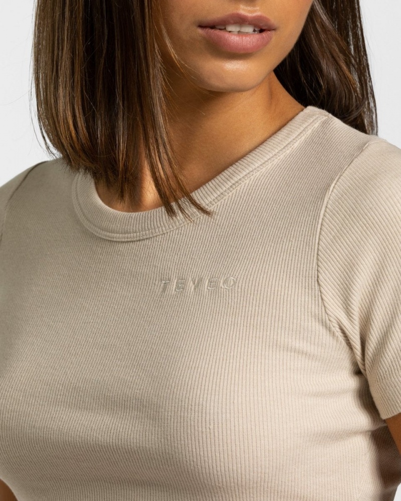 Women's Teveo Lounge T-Shirt Beige | USA-3690WVXBD