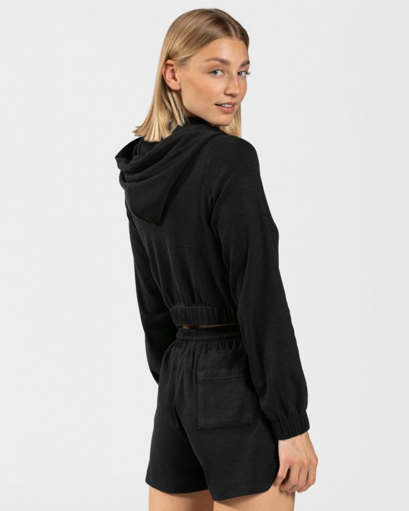 Women's Teveo Lounge Zip Hoodie Black | USA-7945VSFKM