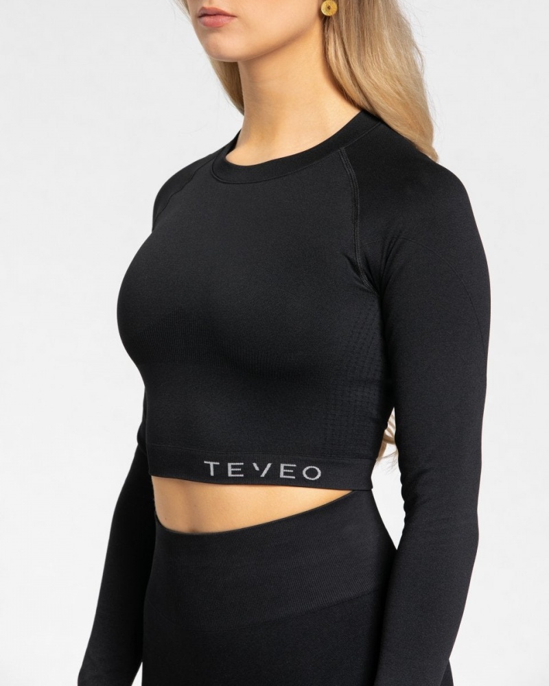 Women's Teveo Power Long Sleeve Black | USA-8734SXUOA