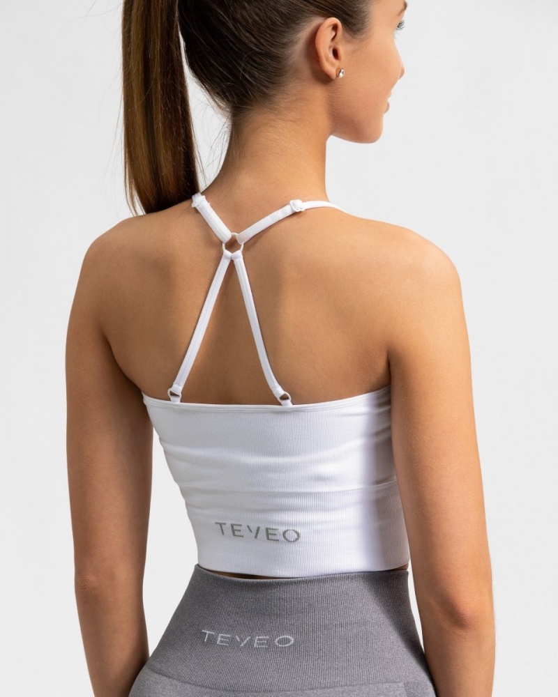 Women's Teveo Power Sports Bra White | USA-7582PNKIU