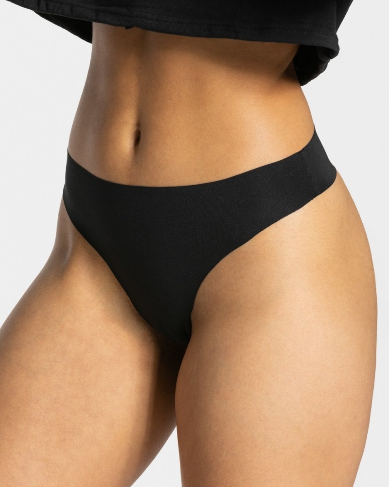 Women\'s Teveo Seamless (2pcs) Thong Black | USA-4308BEKYJ