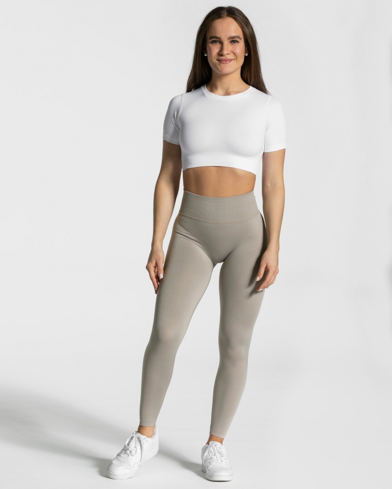 Women's Teveo Sensation Crop Tops White | USA-6420KRYQI