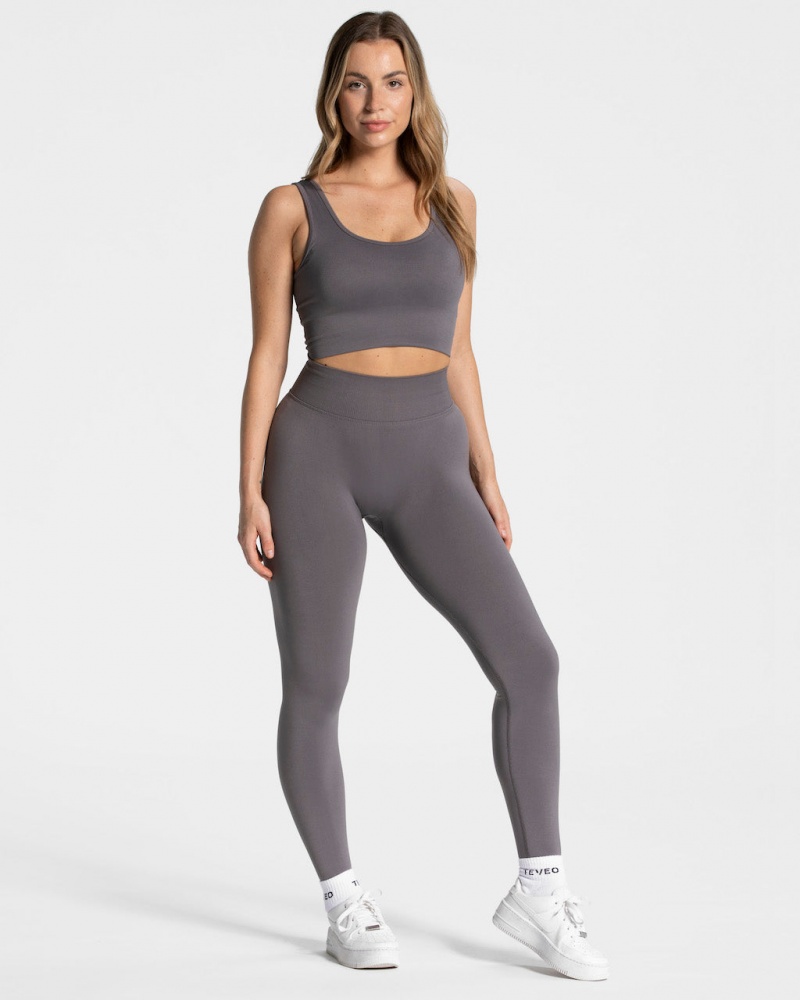 Women's Teveo Sensation Leggings Black Grey | USA-6410PZKXG