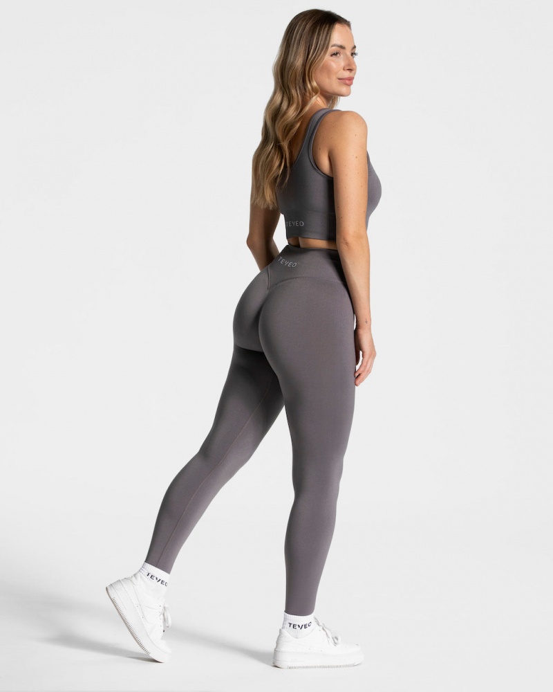 Women's Teveo Sensation Leggings Black Grey | USA-6410PZKXG