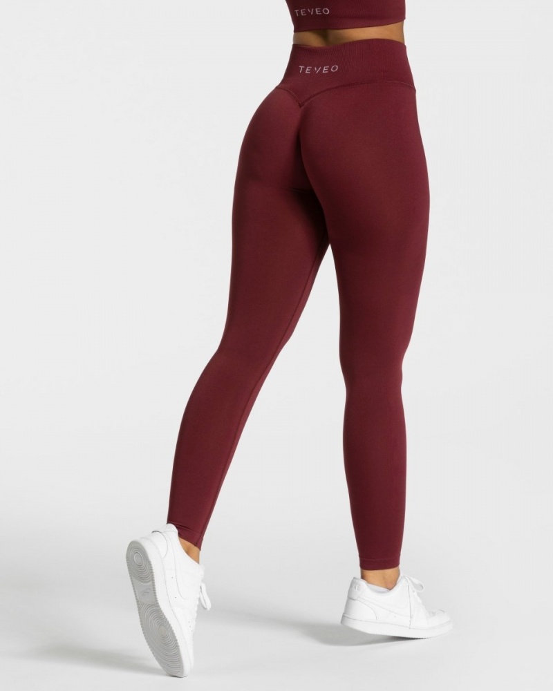 Women's Teveo Sensation Leggings Burgundy | USA-1237PUJIX