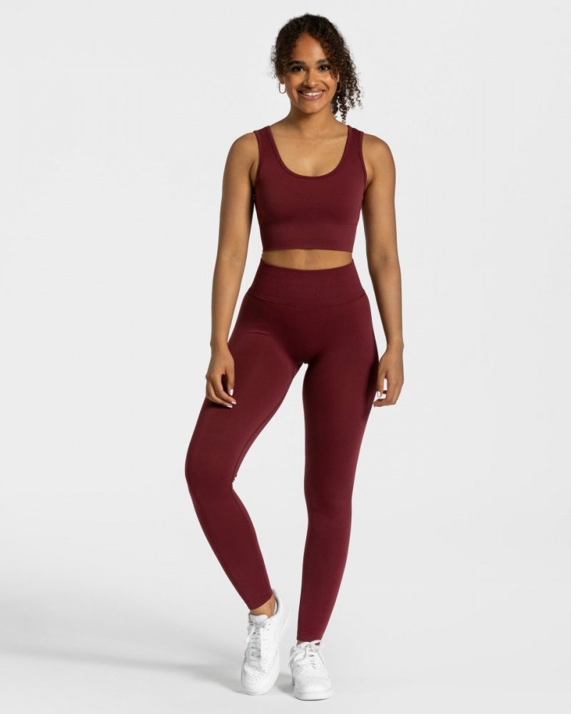 Women's Teveo Sensation Leggings Burgundy | USA-1237PUJIX