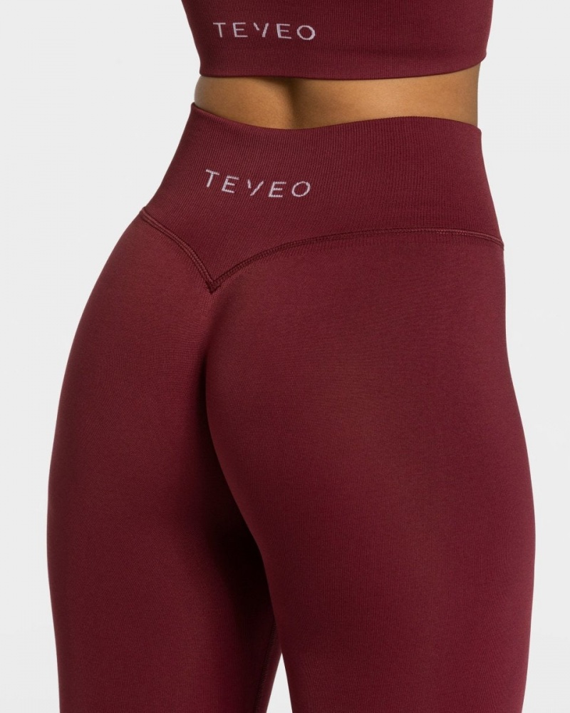 Women's Teveo Sensation Leggings Burgundy | USA-1237PUJIX